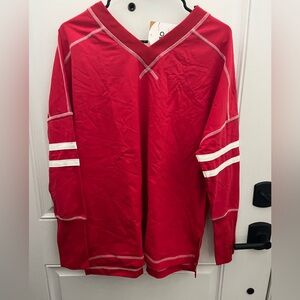 Red Long Sleeve Athletic Jersey-Style Shirt – Men’s M - NWT